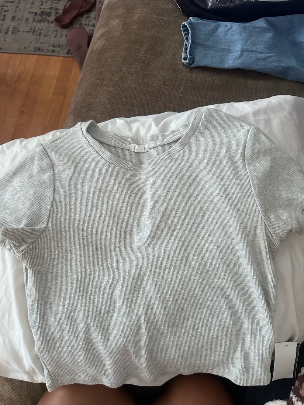 Garage Light Heather Gray Ribbed Crew Tee